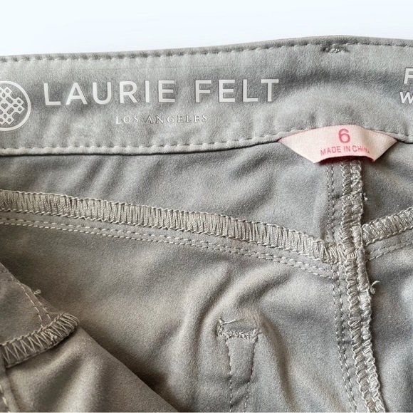 Laurie Felt Baby Bell Pants Faux Suede Mid Rise Cut Out Hem 6x31 - Picture 6 of 11